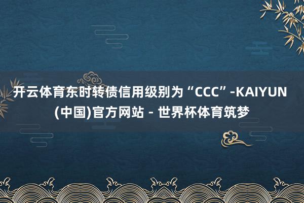 开云体育东时转债信用级别为“CCC”-KAIYUN (中国)官方网站 - 世界杯体育筑梦