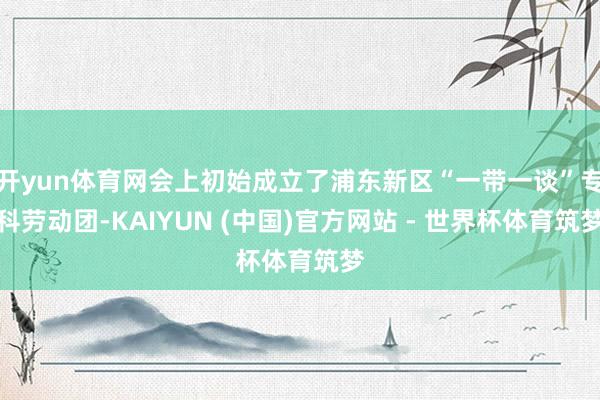 开yun体育网会上初始成立了浦东新区“一带一谈”专科劳动团-KAIYUN (中国)官方网站 - 世界杯体育筑梦