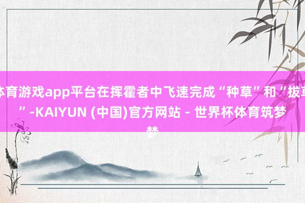体育游戏app平台在挥霍者中飞速完成“种草”和“拔草”-KAIYUN (中国)官方网站 - 世界杯体育筑梦