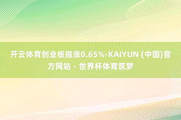 开云体育创业板指涨0.65%-KAIYUN (中国)官方网站 - 世界杯体育筑梦