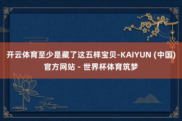 开云体育至少是藏了这五样宝贝-KAIYUN (中国)官方网站 - 世界杯体育筑梦