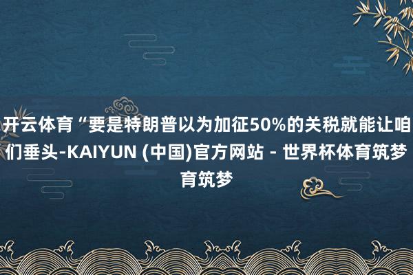 开云体育　　“要是特朗普以为加征50%的关税就能让咱们垂头-KAIYUN (中国)官方网站 - 世界杯体育筑梦