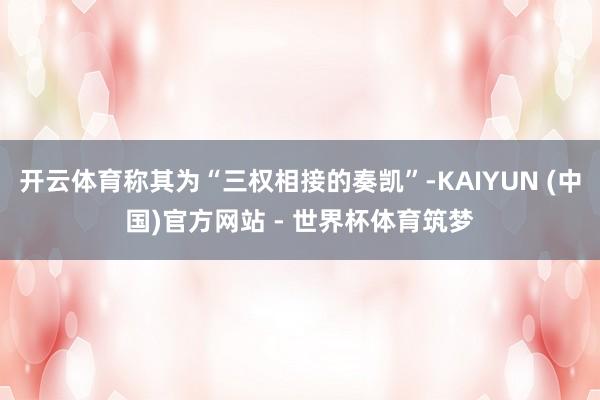 开云体育称其为“三权相接的奏凯”-KAIYUN (中国)官方网站 - 世界杯体育筑梦