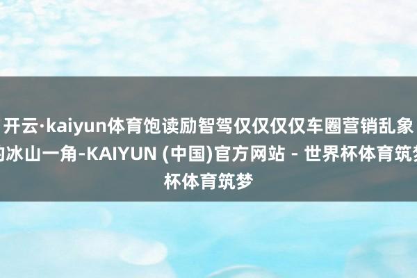 开云·kaiyun体育饱读励智驾仅仅仅仅车圈营销乱象的冰山一角-KAIYUN (中国)官方网站 - 世界杯体育筑梦